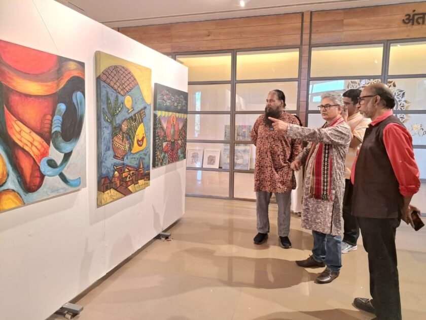 Avadhesh Mishra, solo art exhibition, Lucknow art scene, The Centrum Lucknow, Kala Dighara, Indian contemporary art, visual arts magazine, Padma Shri Advait Gananayak, Ramesh Kandgiri, Bijuka Returns series, Indian rural art, modern art in India, art exhibition 2025, renowned Indian artist, color composition in art, artistic legacy, fine arts India, Lucknow cultural events, Shaheed Path art gallery, National Gallery of Modern Art, contemporary painting, brushstroke techniques, Indian folk art influence, emerging artists India, art lovers Lucknow, Gurukul Kala Veethika, Kanpur art exhibition, artistic mentorship, nature in Indian art, rural life paintings.