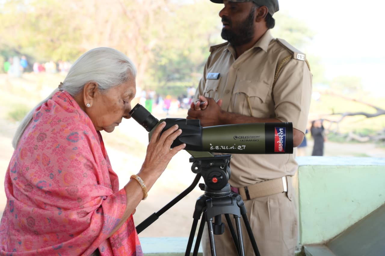 Governor Anandiben Patel , Anandiben Patel Thol Bird Sanctuary, UP Governor Anandiben Patel Gujarat visit, Thol Bird Sanctuary Mehsana, Ramsar site Thol sanctuary, Bird sanctuary near Ahmedabad, Migratory birds in Gujarat, Thol wetland Ramsar site, One Tree in Mother’s Name campaign, Kadamb tree plantation, Anandiben Patel tree plantation, Gujarat bird sanctuary news, Thol Wildlife Sanctuary visit, Mehsana bird sanctuary, Migratory birds Siberia Gujarat, Bird watching in Thol sanctuary, Gujarat wetlands conservation, Ramsar sites in India news, Biodiversity conservation Gujarat, Forest department Gujarat news, Anandiben Patel latest news, Thol lake bird sanctuary, Winter migratory birds India, Bird sanctuary tourism Gujarat, Environmental conservation campaign India, Wetland protection India